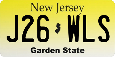 NJ license plate J26WLS
