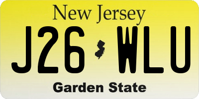 NJ license plate J26WLU