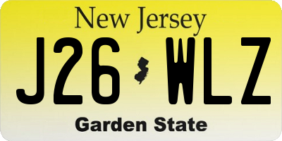NJ license plate J26WLZ