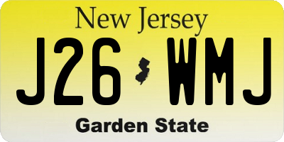 NJ license plate J26WMJ