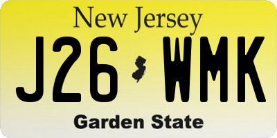 NJ license plate J26WMK