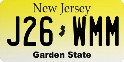 NJ license plate J26WMM
