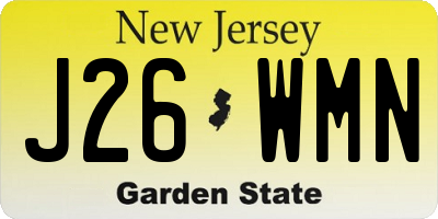 NJ license plate J26WMN