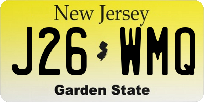 NJ license plate J26WMQ