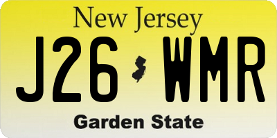 NJ license plate J26WMR