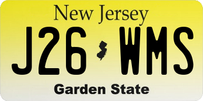 NJ license plate J26WMS