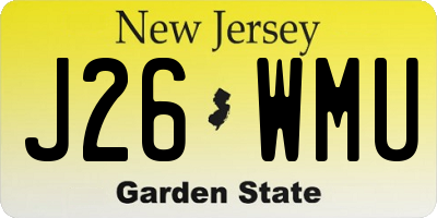 NJ license plate J26WMU