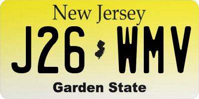 NJ license plate J26WMV