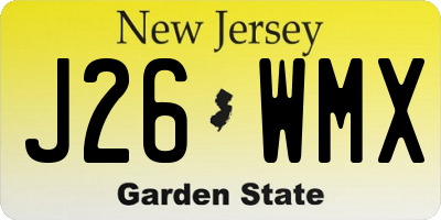 NJ license plate J26WMX