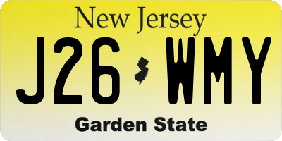 NJ license plate J26WMY