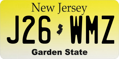 NJ license plate J26WMZ