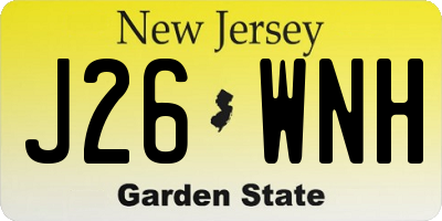 NJ license plate J26WNH