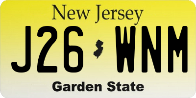 NJ license plate J26WNM