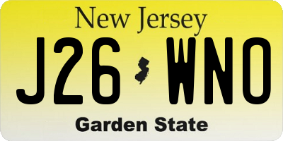 NJ license plate J26WNO