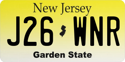 NJ license plate J26WNR