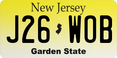 NJ license plate J26WOB