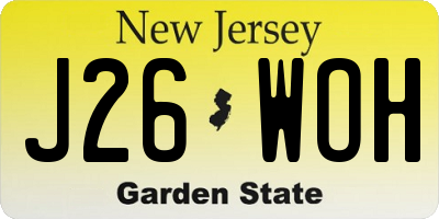NJ license plate J26WOH