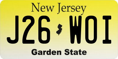 NJ license plate J26WOI