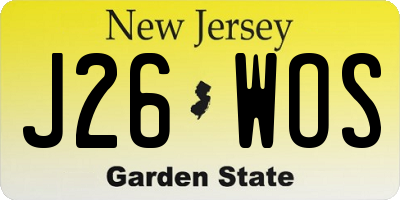 NJ license plate J26WOS