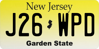 NJ license plate J26WPD