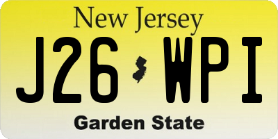 NJ license plate J26WPI