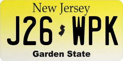 NJ license plate J26WPK