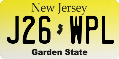 NJ license plate J26WPL