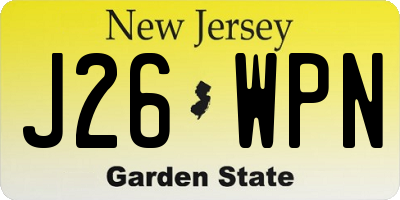 NJ license plate J26WPN