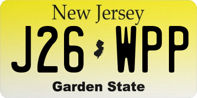 NJ license plate J26WPP