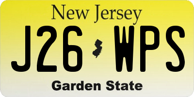 NJ license plate J26WPS