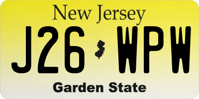 NJ license plate J26WPW