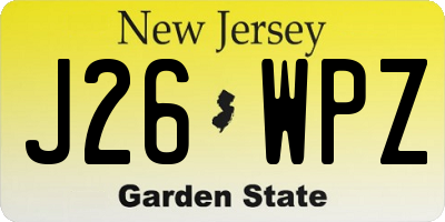NJ license plate J26WPZ