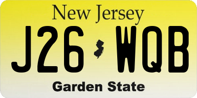 NJ license plate J26WQB