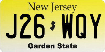 NJ license plate J26WQY