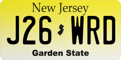 NJ license plate J26WRD