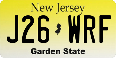 NJ license plate J26WRF