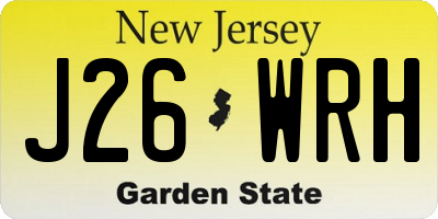 NJ license plate J26WRH