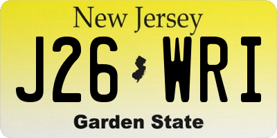 NJ license plate J26WRI