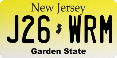 NJ license plate J26WRM