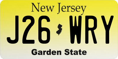 NJ license plate J26WRY
