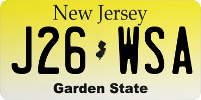 NJ license plate J26WSA