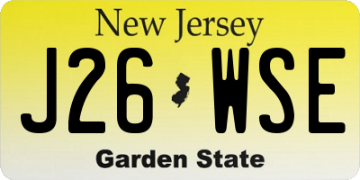 NJ license plate J26WSE