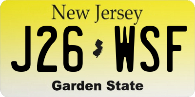 NJ license plate J26WSF
