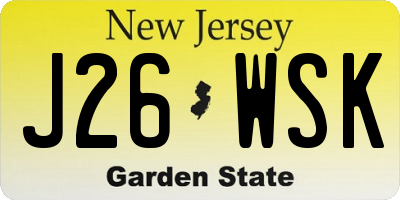 NJ license plate J26WSK