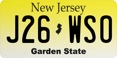 NJ license plate J26WSO