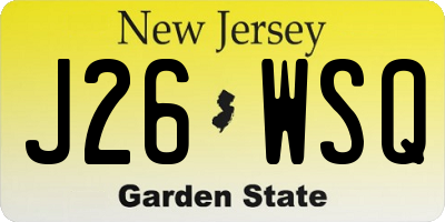 NJ license plate J26WSQ