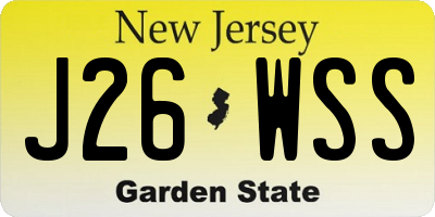 NJ license plate J26WSS