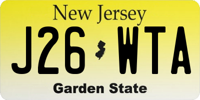 NJ license plate J26WTA
