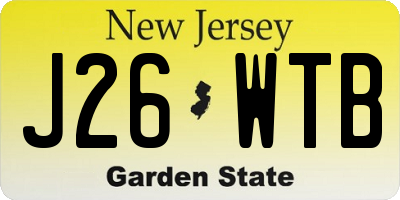 NJ license plate J26WTB