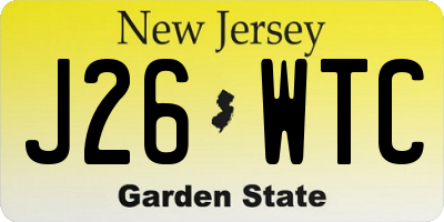 NJ license plate J26WTC